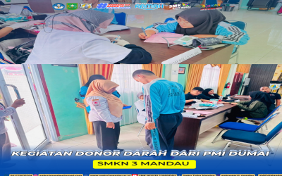 95 Calon Pendonor Antusias, PMR SMKN 3 Mandau–PMI Kota Dumai Gelar Aksi Donor Darah