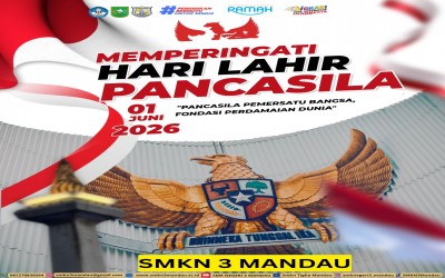 SMKN 3 MANDAU Mengucapkan Selamat Hari Lahir Pancasila 01 Juni 2026